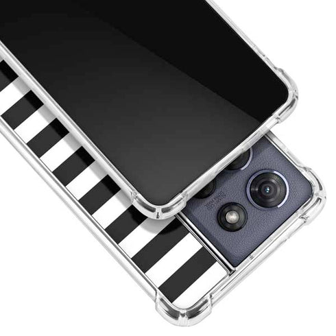 White and Black Stripes Moto G Play 5G (2025) Clear Case
